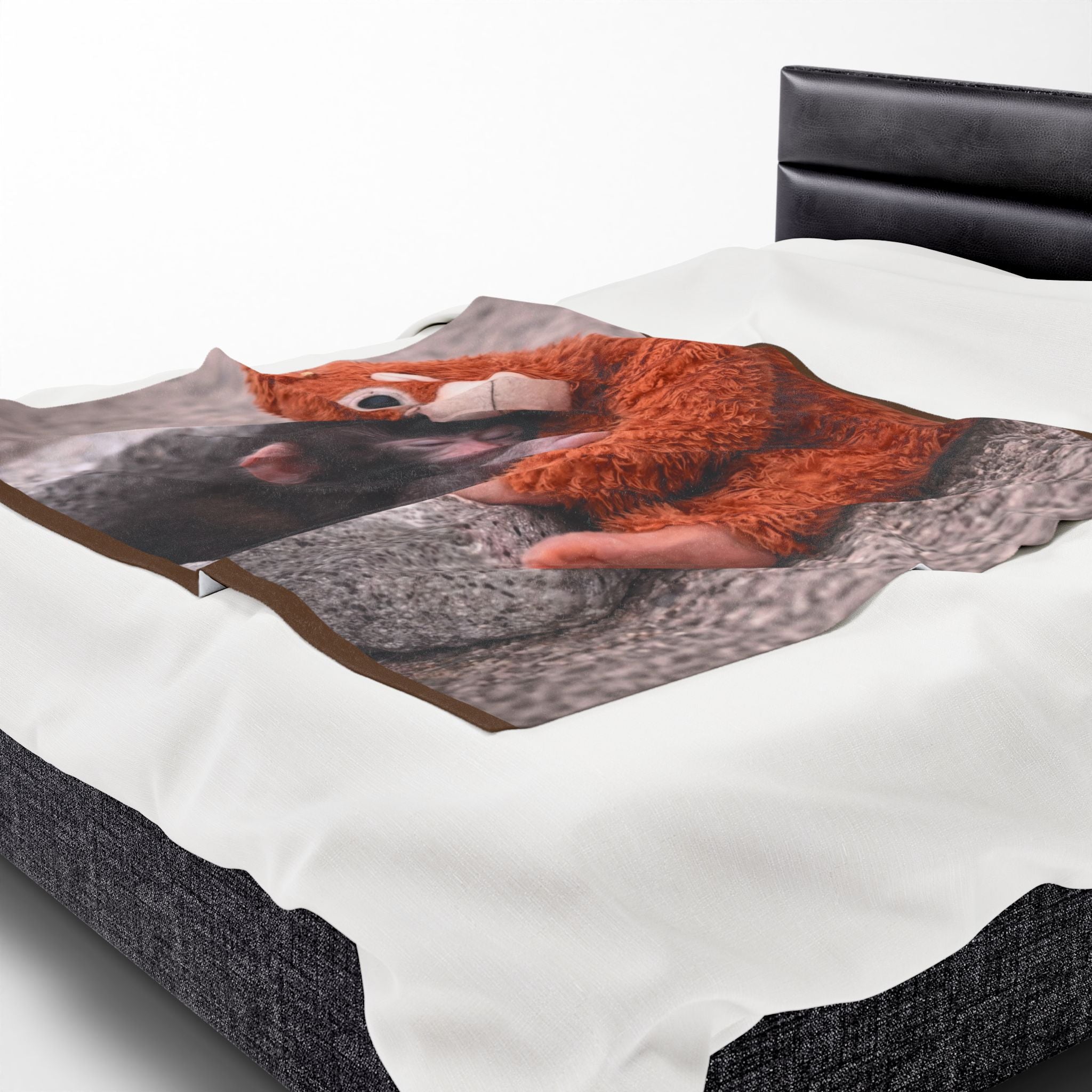 Punch Monkey Velveteen Blanket — Cozy Animal Cuddle Throw