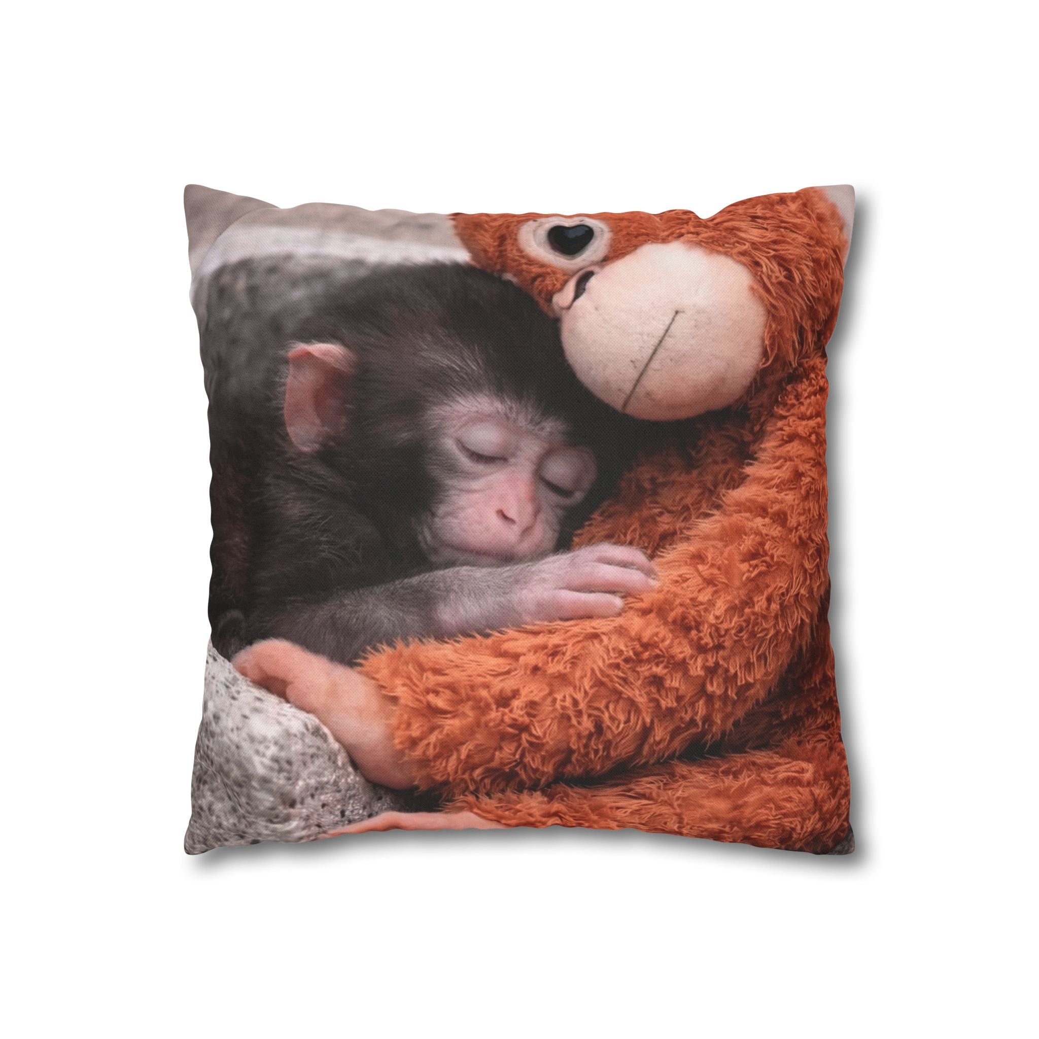 Punch Pillowcase — Cute Baby Monkey Decorative Throw Pillow
