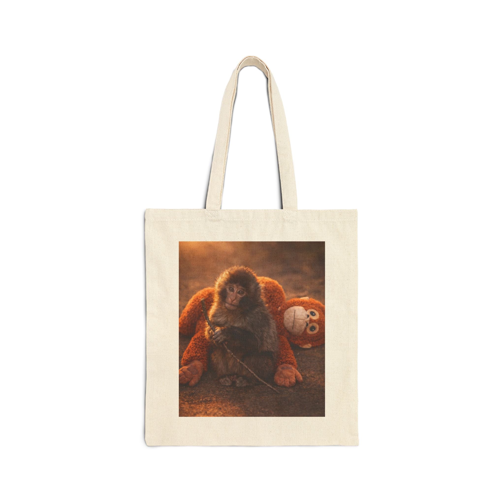 Punch Tote Bag - Cute Monkey Canvas Tote