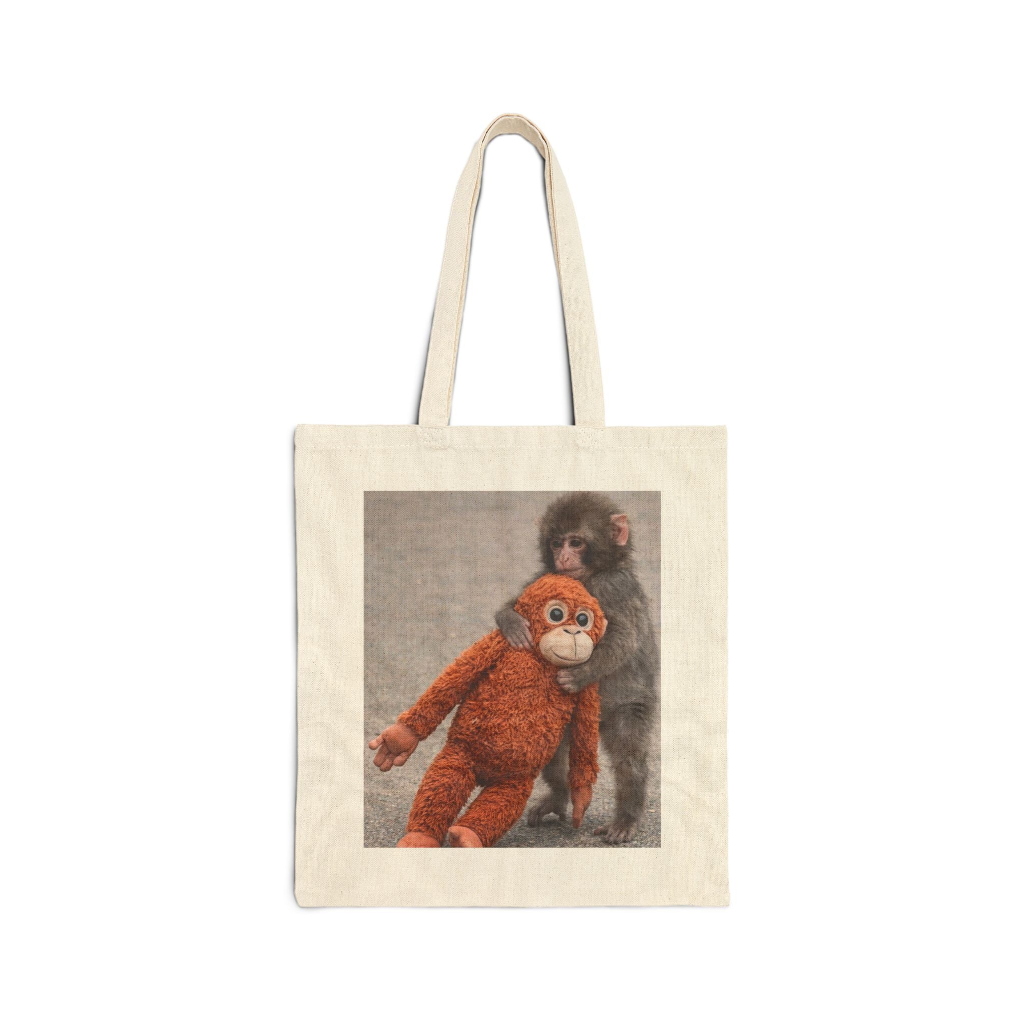 Punch Tote Bag - Cute Monkey Canvas Tote