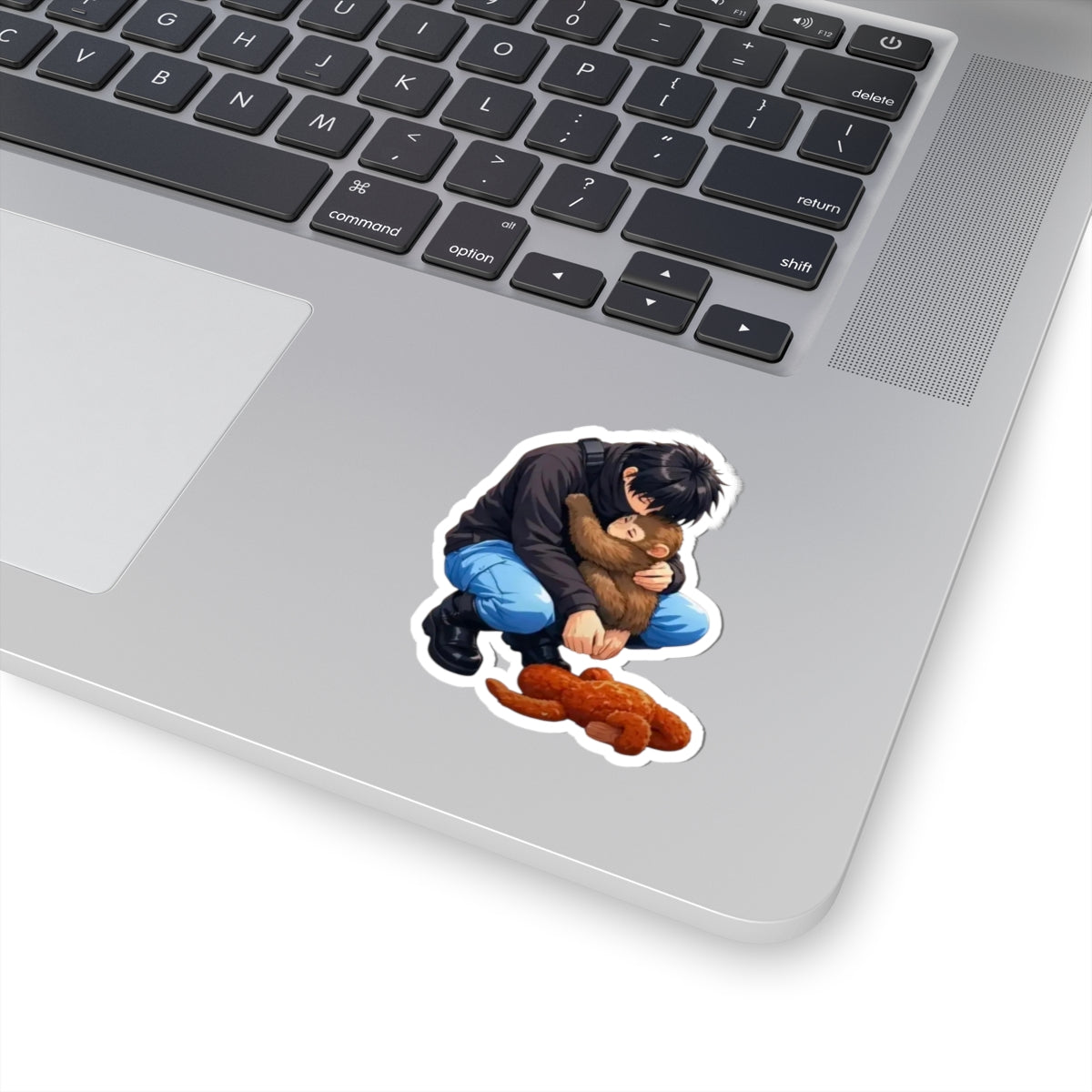 Punch cradling sticker