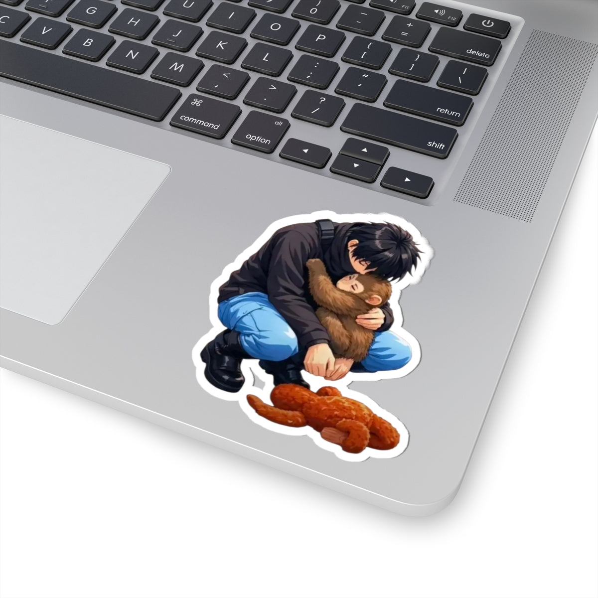 Punch cradling sticker