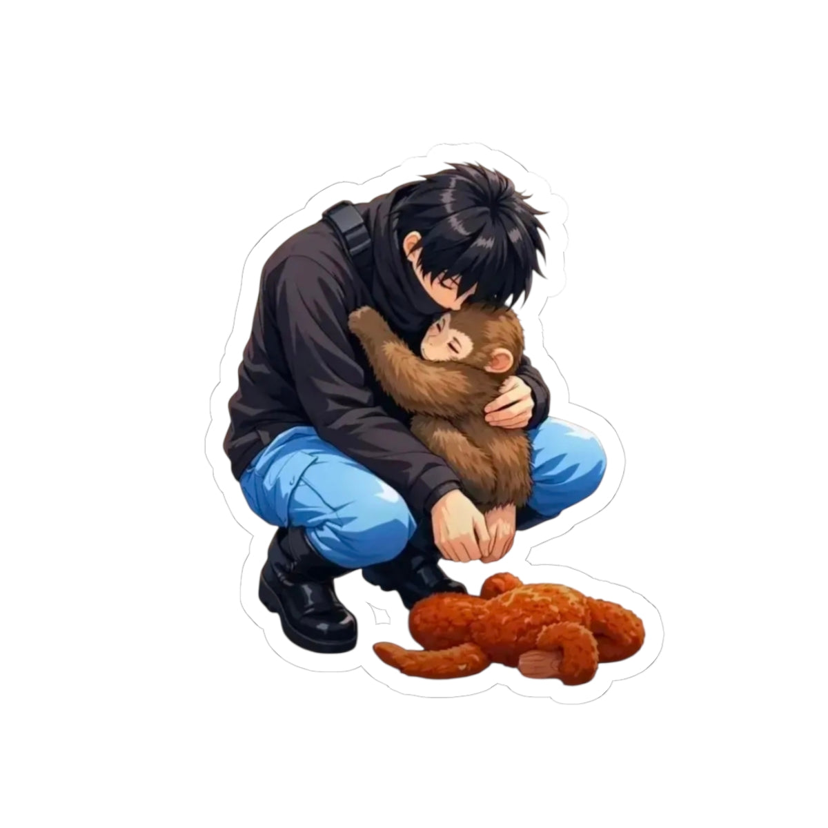 Punch cradling sticker