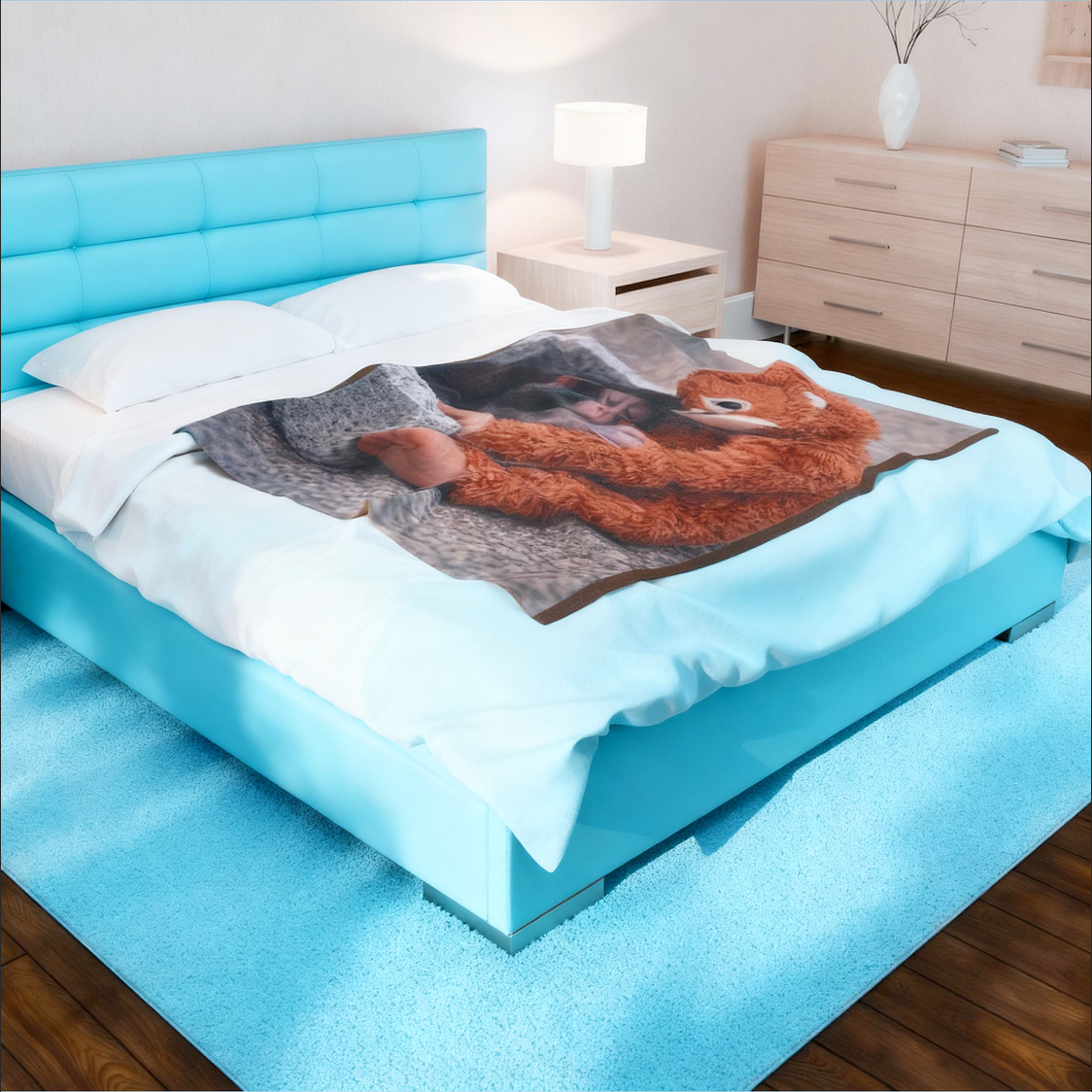 Punch Monkey Velveteen Blanket — Cozy Animal Cuddle Throw